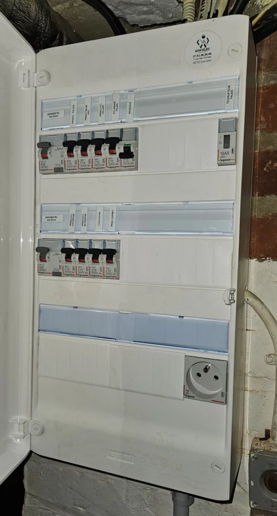 Tableau électrique installé par ADN ELEC à Courrières